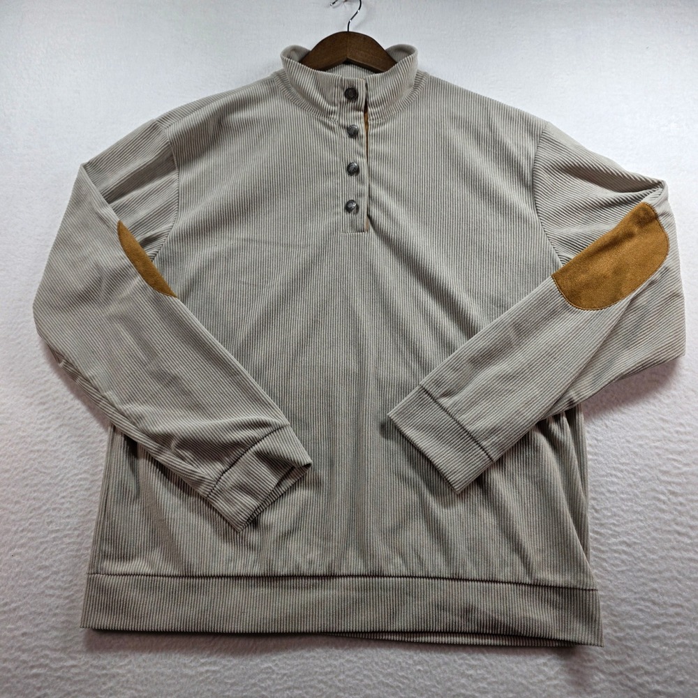 Hengsheng Jeans Men's Corduroy Quarter Snap Pullover Size Large